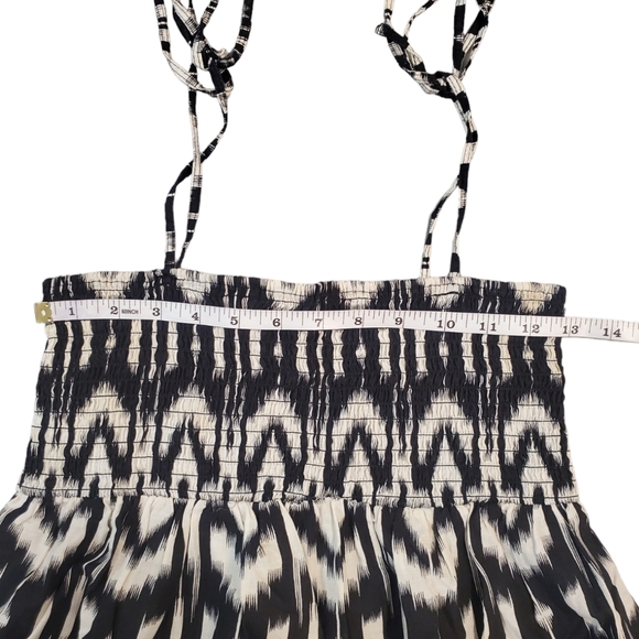 At Last Sundress Women Size Large Black Aztec Print Spaghetti Straps  Dress - Picture 6 of 9